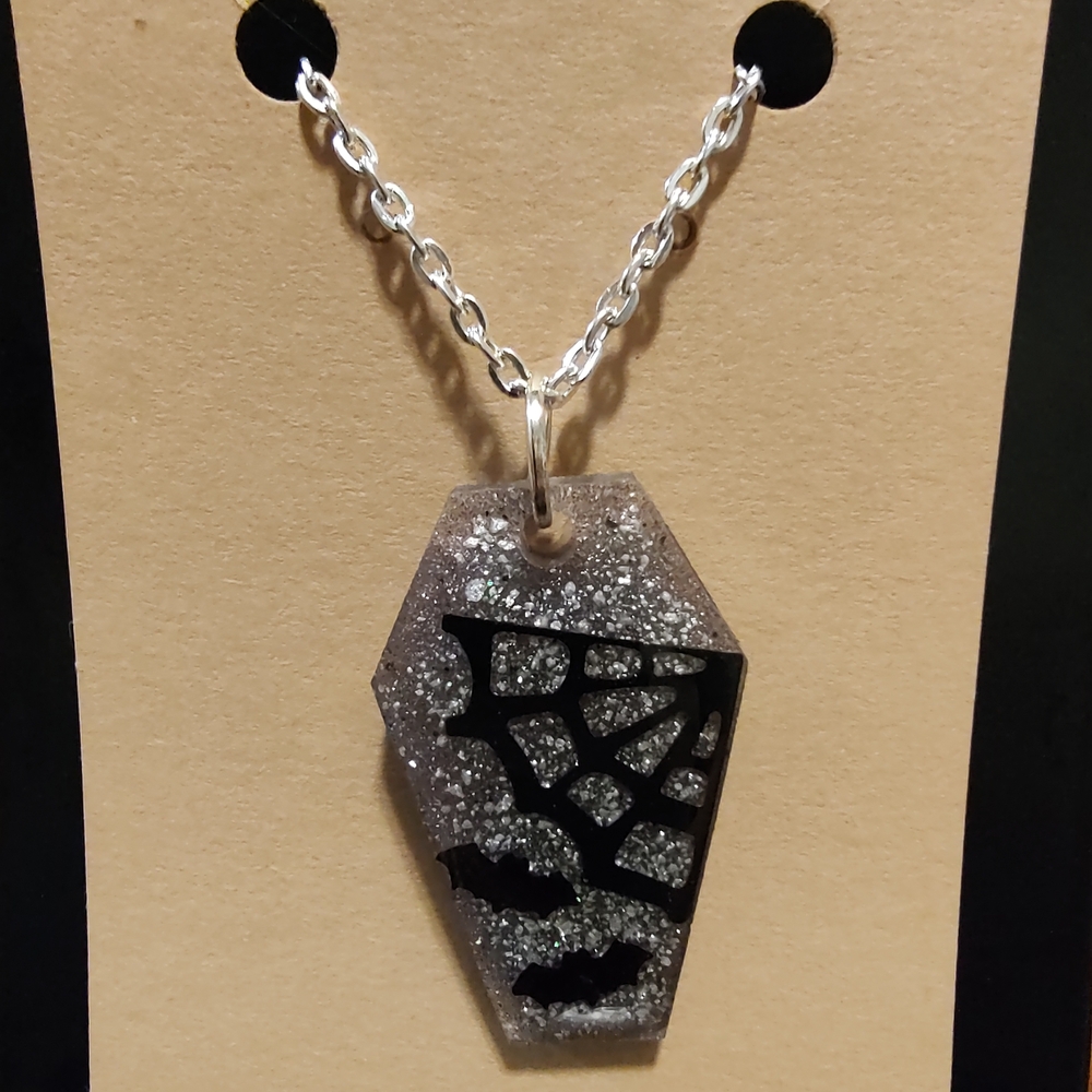 Silver and Black Pendant Necklace